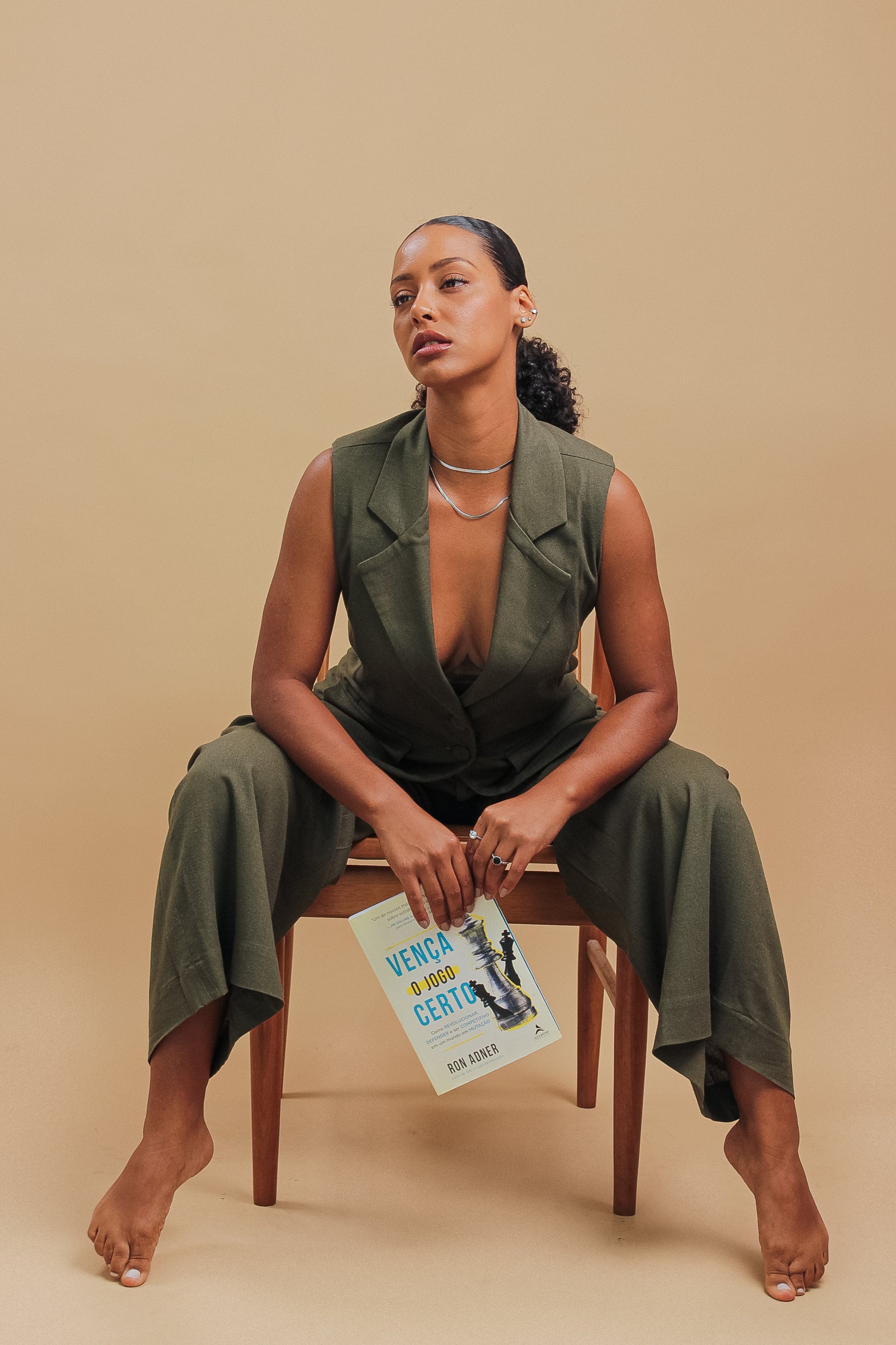 Conjunto Colete Canela & Calça Gardênia