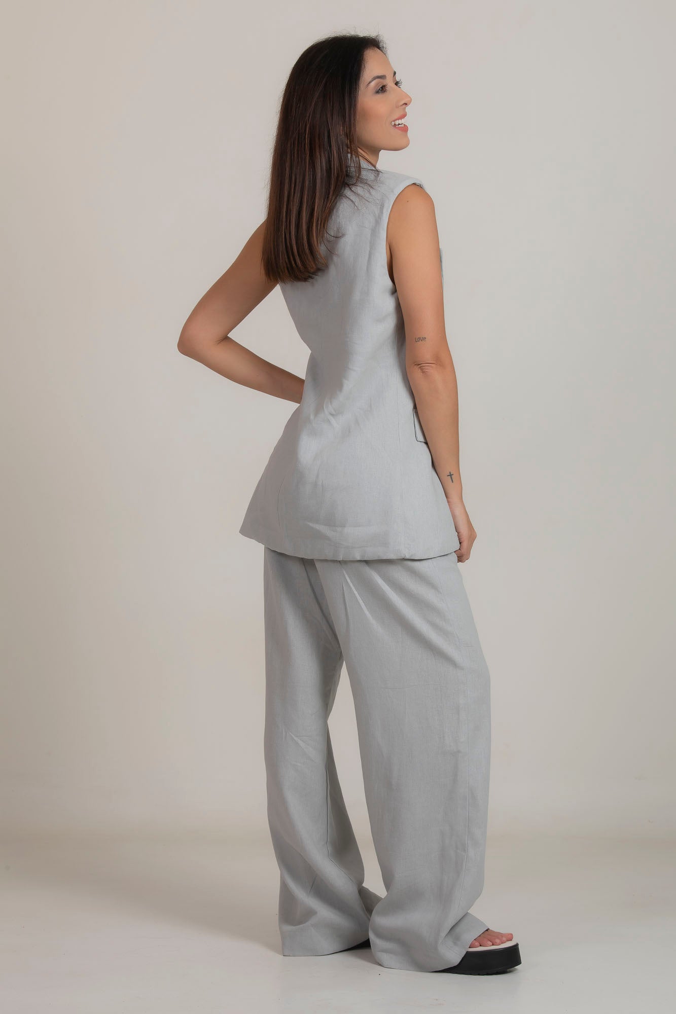 Conjunto Colete Canela & Calça Gardênia