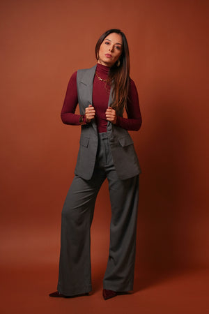 Conjunto Colete Canela & Calça Gardênia