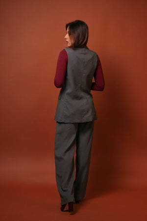 Conjunto Colete Canela & Calça Gardênia