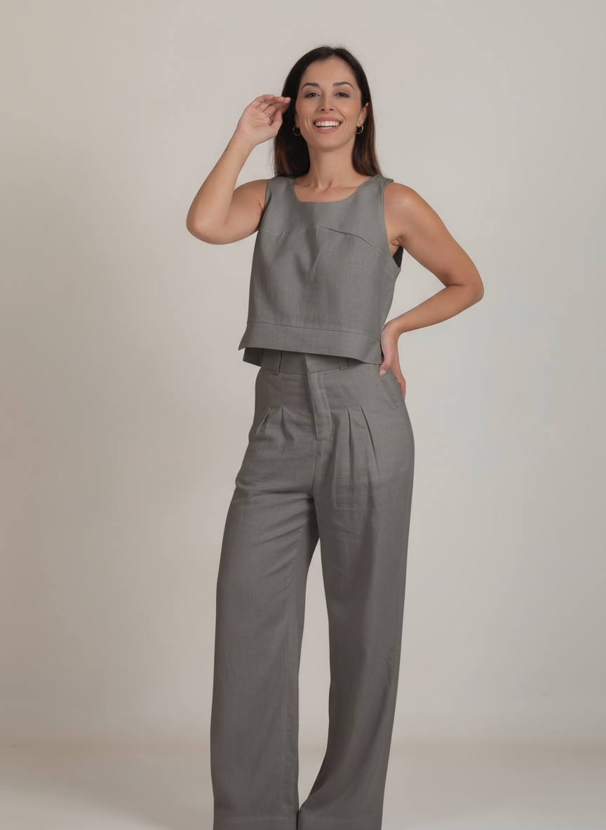 Conjunto Calça  Gardênia & Regata Amora