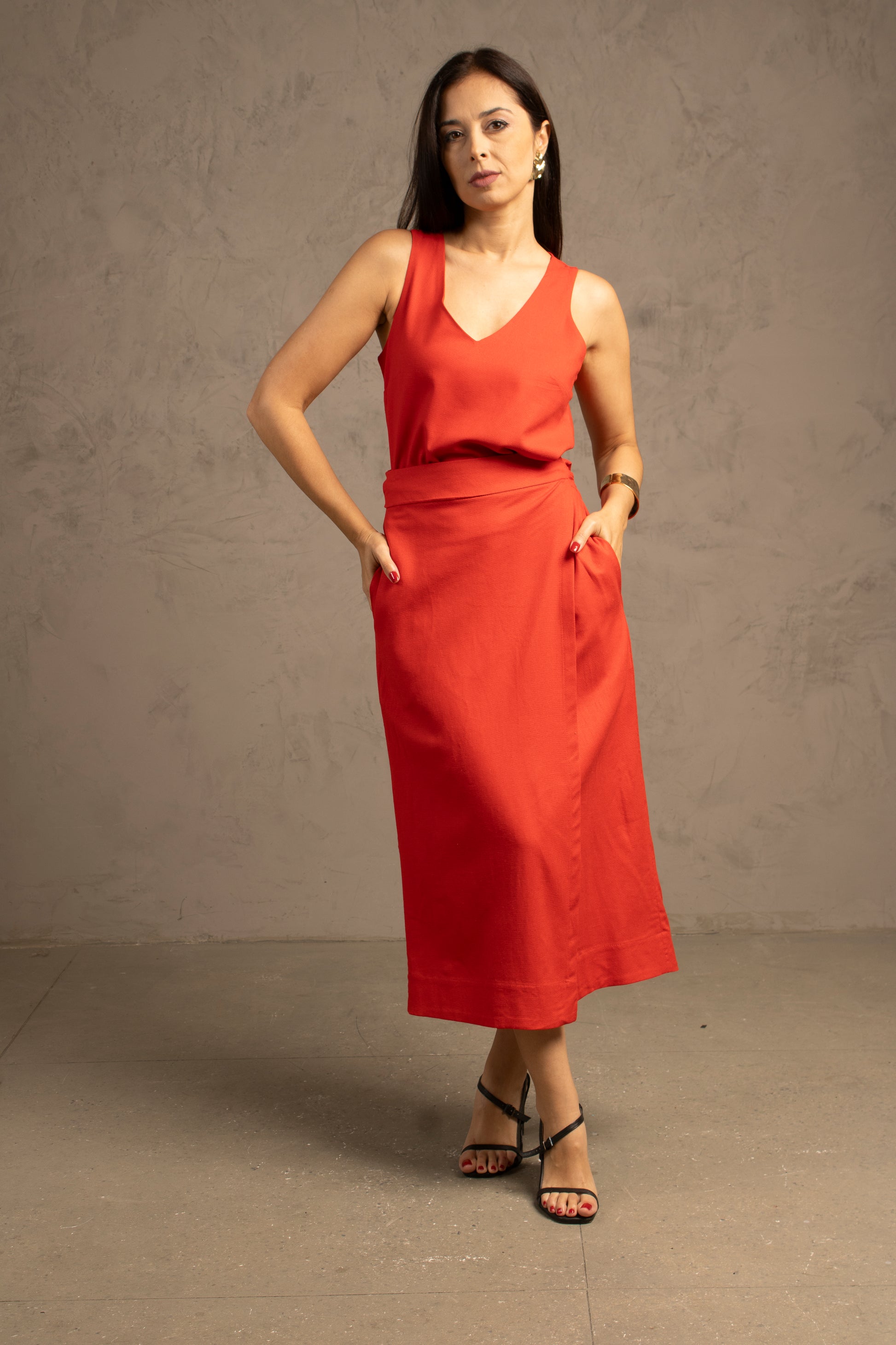 Conjunto Saia Margarida e Regata Aroeira