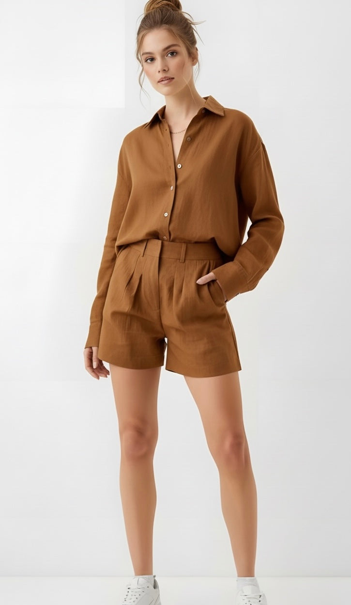 Conjunto Bermuda Jambu e Camisa Amarilis - Sob Medida