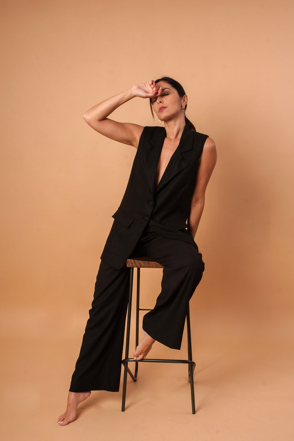 Conjunto Colete Canela & Calça Gardênia