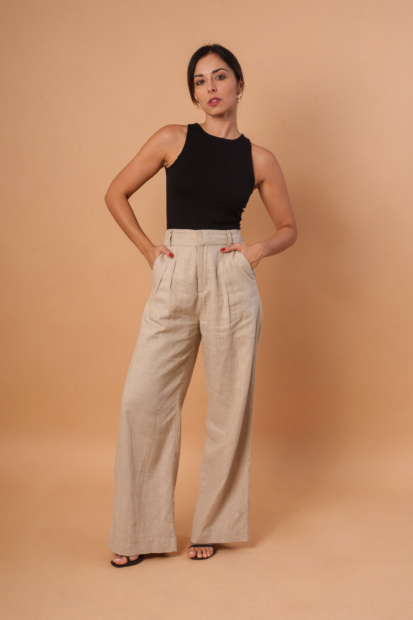 Conjunto Colete Canela & Calça Gardênia