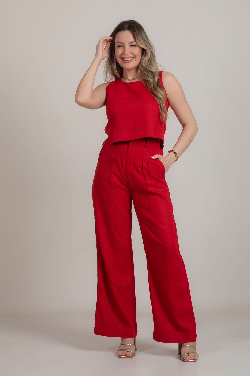 Conjunto Calça  Gardênia & Regata Amora