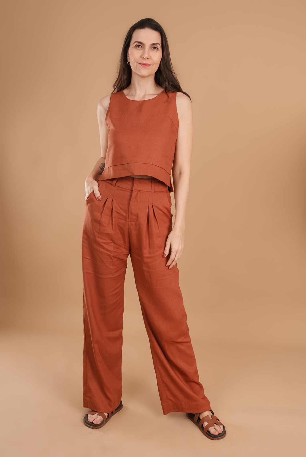Conjunto Calça  Gardênia & Regata Amora