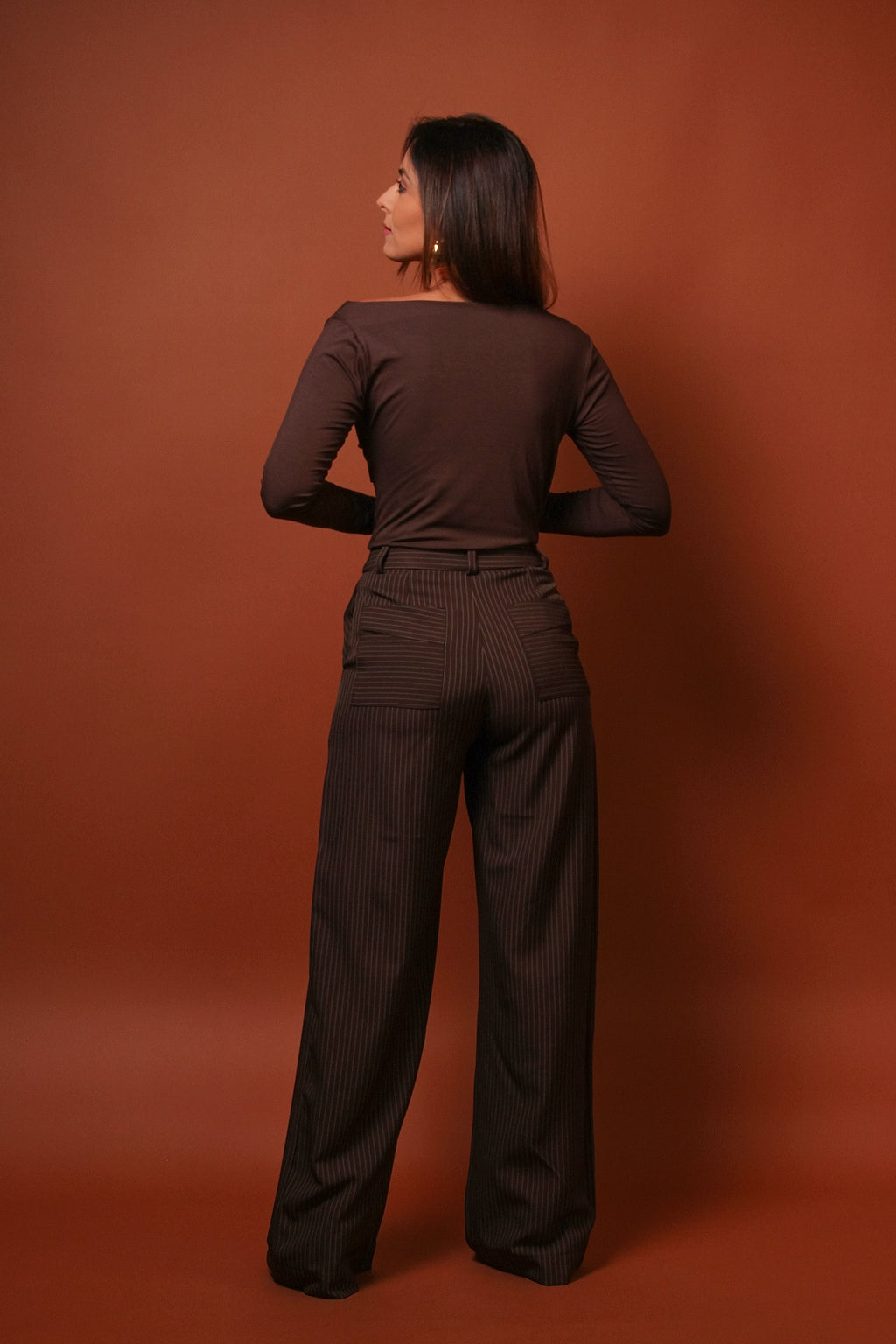 Calça Feminina de Alfaiataria Reta Listrada - Cidra