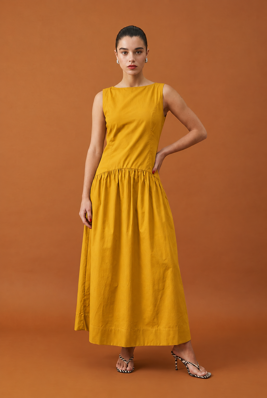 Vestido Midi em Tricoline de Algodão - ACÁCIA