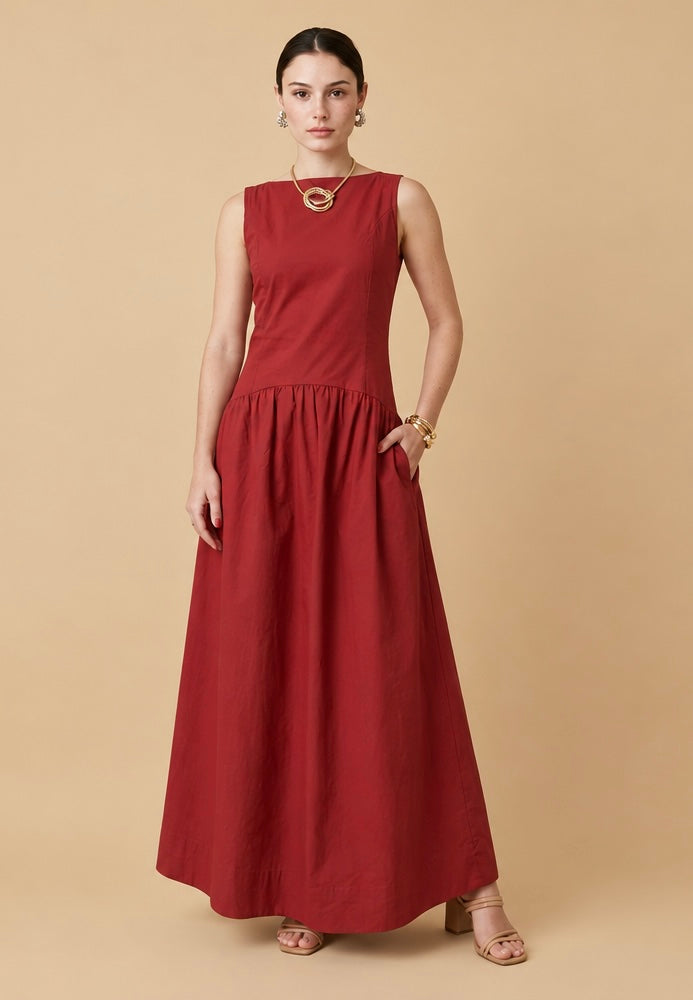 Vestido Midi em Tricoline de Algodão - ACÁCIA