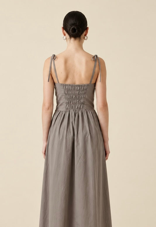 Vestido Longo em Tricoline de Algodão - HORTÊNSIA
