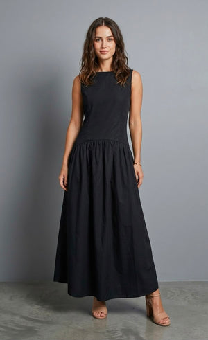 Vestido Midi em Tricoline de Algodão - Acácia
